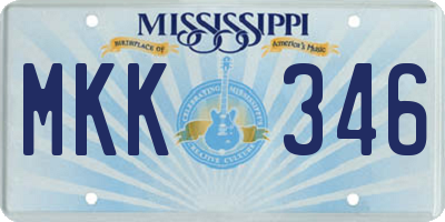 MS license plate MKK346