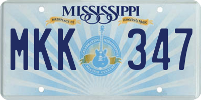 MS license plate MKK347