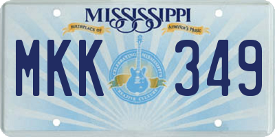 MS license plate MKK349