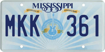 MS license plate MKK361