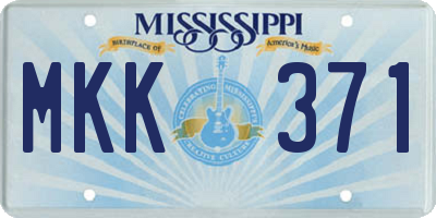 MS license plate MKK371