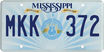 MS license plate MKK372