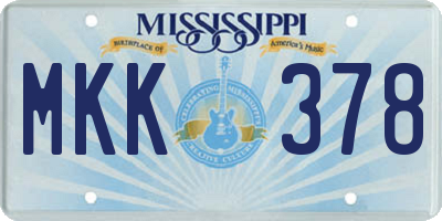 MS license plate MKK378