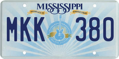 MS license plate MKK380