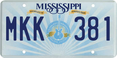 MS license plate MKK381