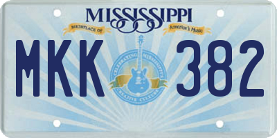 MS license plate MKK382