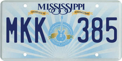 MS license plate MKK385