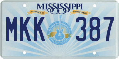 MS license plate MKK387