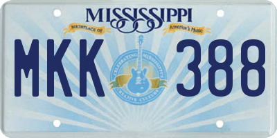 MS license plate MKK388