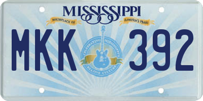 MS license plate MKK392