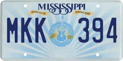 MS license plate MKK394