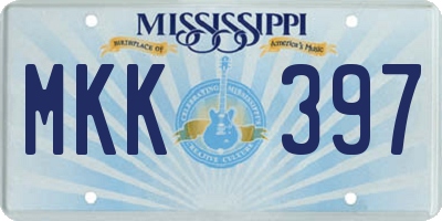 MS license plate MKK397