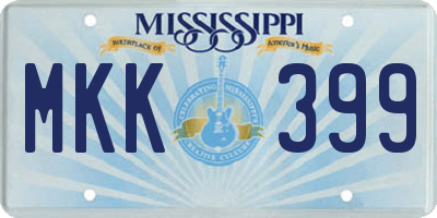 MS license plate MKK399