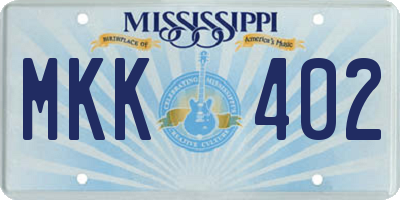 MS license plate MKK402