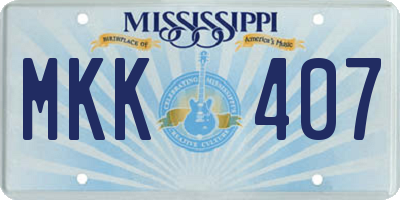MS license plate MKK407