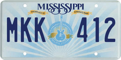 MS license plate MKK412