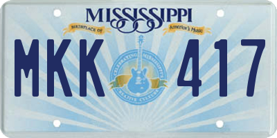 MS license plate MKK417
