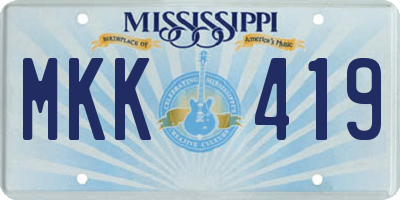 MS license plate MKK419