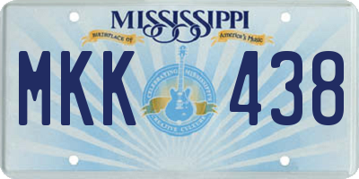 MS license plate MKK438