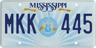 MS license plate MKK445