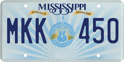 MS license plate MKK450