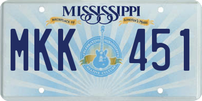 MS license plate MKK451
