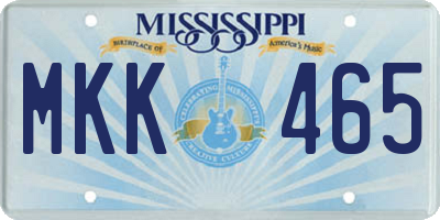 MS license plate MKK465
