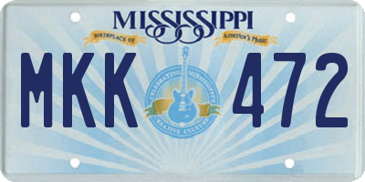 MS license plate MKK472
