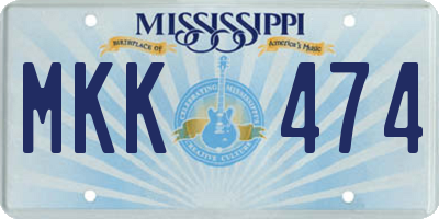 MS license plate MKK474