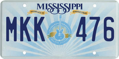 MS license plate MKK476