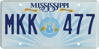 MS license plate MKK477