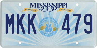 MS license plate MKK479