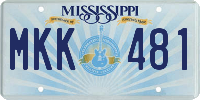 MS license plate MKK481