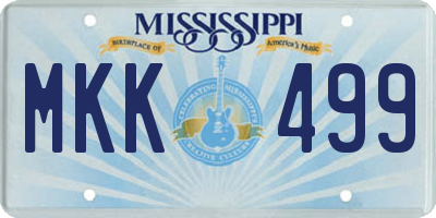 MS license plate MKK499
