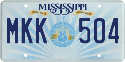 MS license plate MKK504