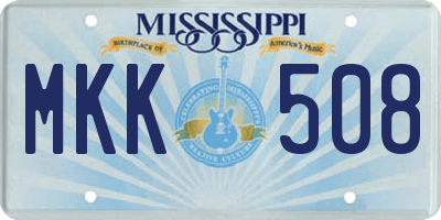 MS license plate MKK508