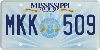 MS license plate MKK509