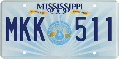 MS license plate MKK511