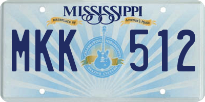 MS license plate MKK512