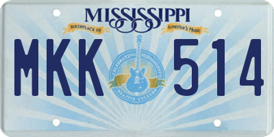 MS license plate MKK514