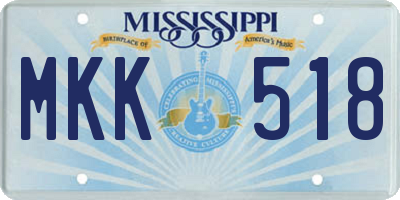 MS license plate MKK518