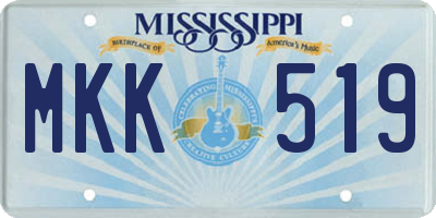 MS license plate MKK519