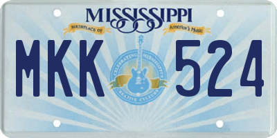MS license plate MKK524