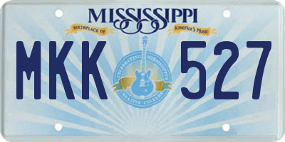 MS license plate MKK527