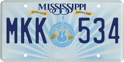 MS license plate MKK534