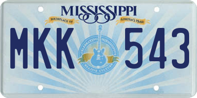 MS license plate MKK543
