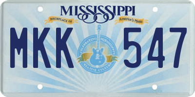 MS license plate MKK547