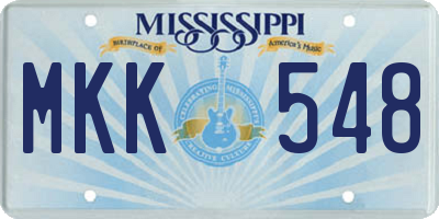 MS license plate MKK548