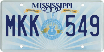 MS license plate MKK549