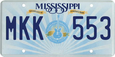 MS license plate MKK553